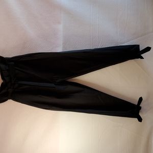 Black women bag waist pants with belt. Size 2X